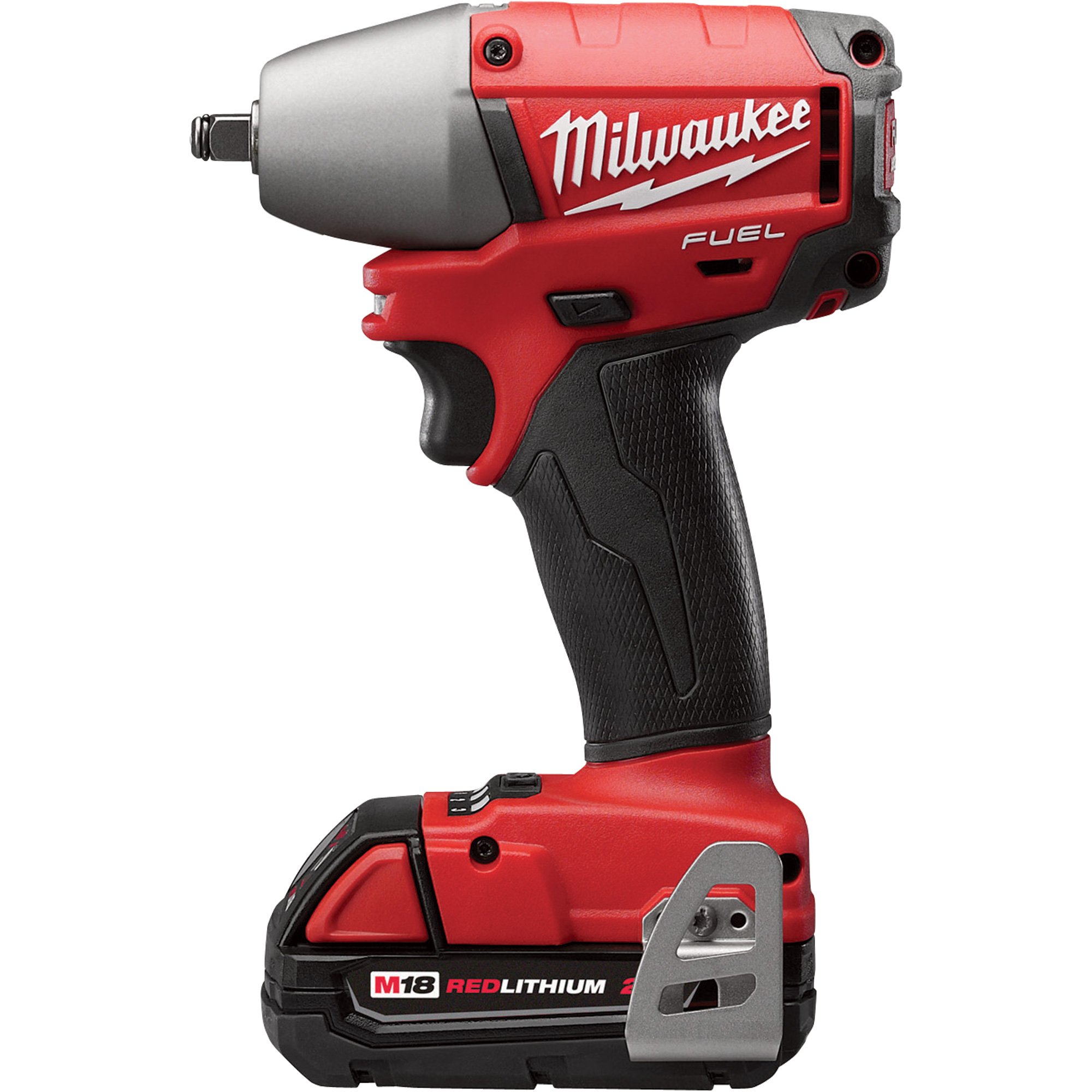 Milwaukee M18 FUEL Impact Wrench Kit — 3/8in. Square Drive with Friction Ring and Compact 2.0 Ah Batteries, Model# 2654-22CT